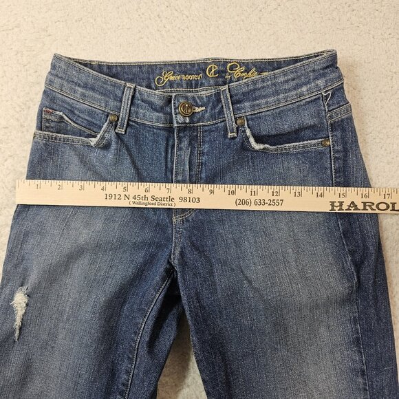 CJ Cookie Johnson Jeans Women 25 Blue Grace Bootcut Med Wash Low Rise Distressed - Picture 6 of 15